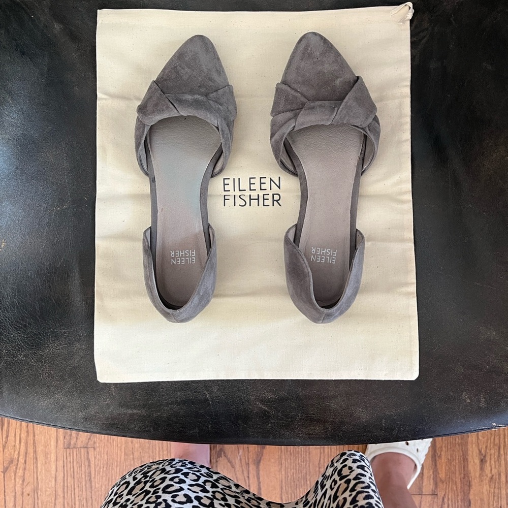 Eileen Fisher Suede Gray Flats